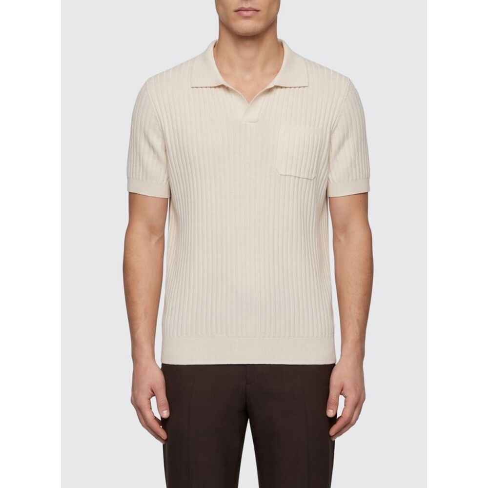 Roberto Collina Polo Shirt Men Ecru